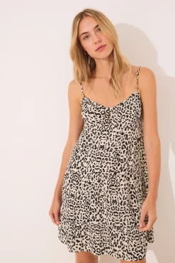 Vestido corto tirantes animal print