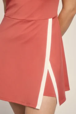 Vestido corto tirantes coral