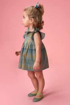 Vestido de cuadros azul
