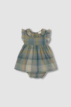 Vestido de cuadros azul