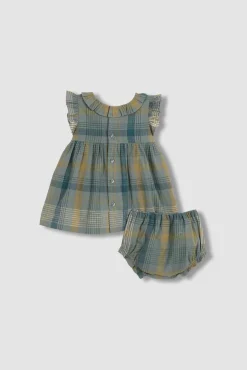 Vestido de cuadros azul