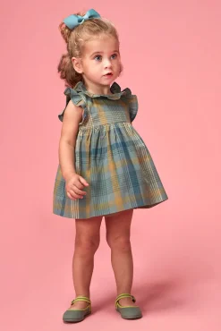 Vestido de cuadros azul