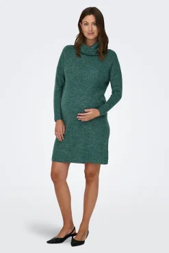 Vestido de punto corto cuello vuelto premamá