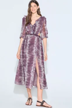 Vestido estampado cut outs