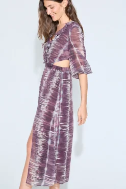Vestido estampado cut outs
