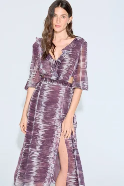 Vestido estampado cut outs