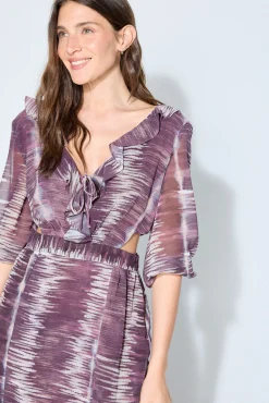 Vestido estampado cut outs