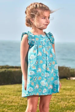 Vestido estampado flores azul claro