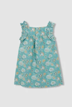 Vestido estampado flores azul claro