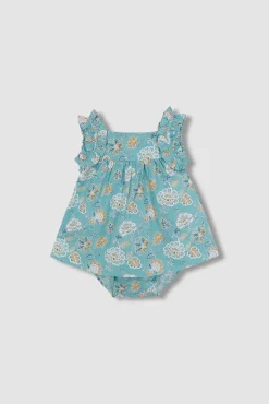 Vestido estampado flores azul claro