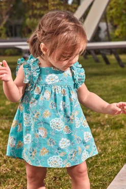 Vestido estampado flores azul claro