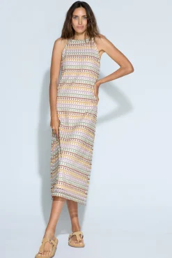 Vestido halter multicolor