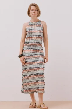 Vestido halter multicolor