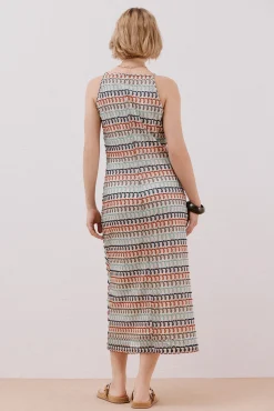 Vestido halter multicolor