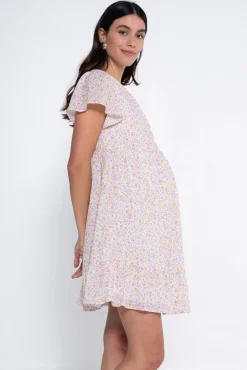 Vestido lactancia estampado con botones