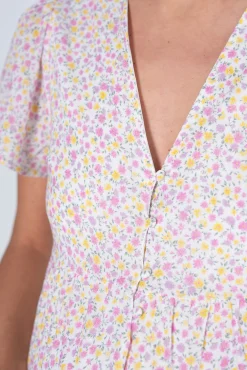 Vestido lactancia estampado con botones