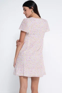 Vestido lactancia estampado con botones
