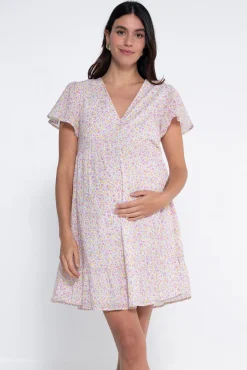 Vestido lactancia estampado con botones