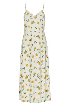 Vestido largo de tirantes con escote en pico