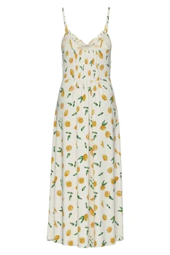 Vestido largo de tirantes con escote en pico