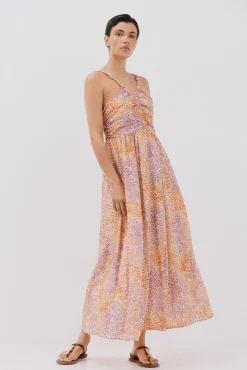 Vestido largo estampado tirantes