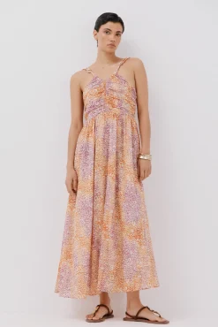 Vestido largo estampado tirantes