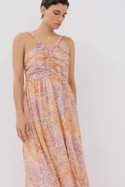 Vestido largo estampado tirantes