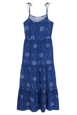 Vestido largo floral azul