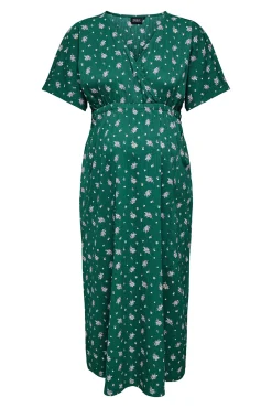 Vestido largo fluido manga corta maternity y lactancia