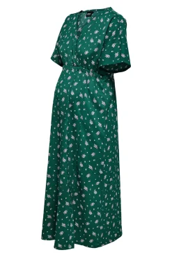 Vestido largo fluido manga corta maternity y lactancia