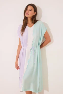 Vestido largo tie-dye viscosa