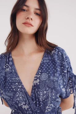 Vestido midi caftán lazos