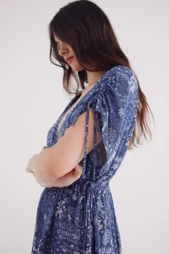 Vestido midi caftán lazos