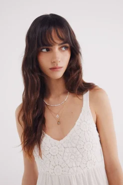 Vestido midi combinado crochet
