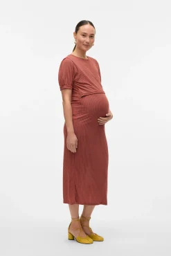 Vestido midi de punto fino maternity