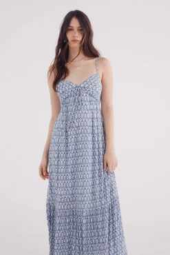 Vestido midi estampado geométrico