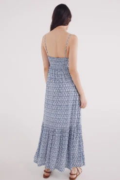 Vestido midi estampado geométrico
