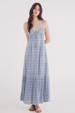 Vestido midi estampado geométrico