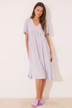 Vestido midi estampado viscosa