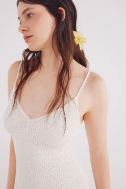 Vestido midi estructura tirantes finos