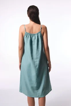 Vestido midi lino verde