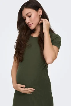 Vestido midi manga corta maternity