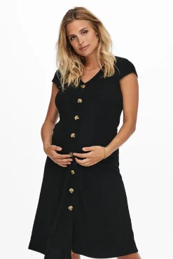 Vestido midi maternity con botones