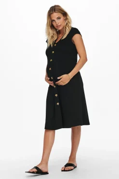 Vestido midi maternity con botones