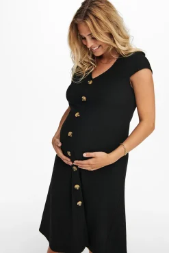 Vestido midi maternity con botones