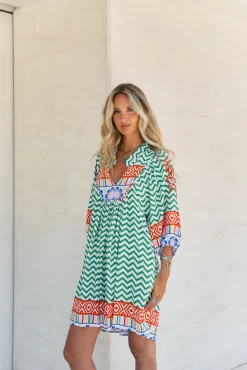 Vestido mini estampado Boheme