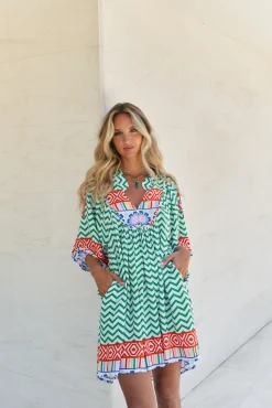 Vestido mini estampado Boheme