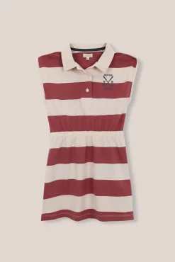 Vestido polo de rayas rosa