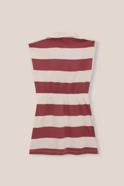 Vestido polo de rayas rosa