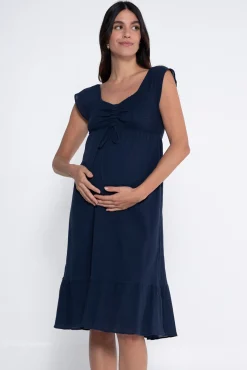 Vestido premamá corto con smock